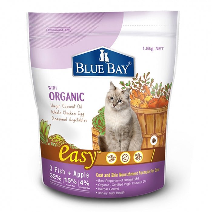 Blue Bay全貓亮毛糧EASY - 三種魚&蘋果 - PetMo