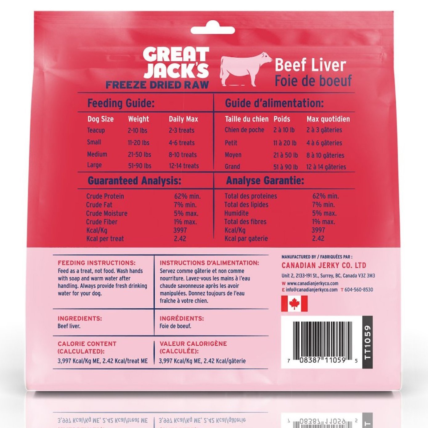 加拿大Great Jack’s 狗狗冷凍脫水小食 - 牛肝 - PetMo