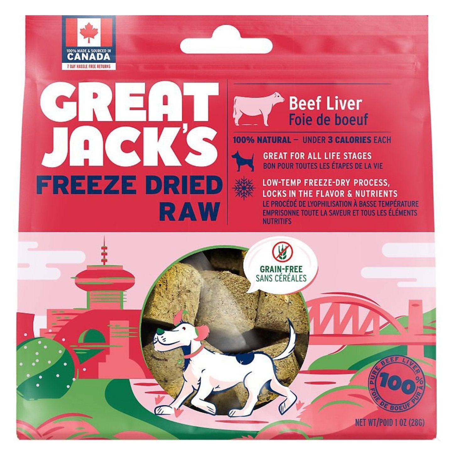 加拿大Great Jack’s 狗狗冷凍脫水小食 - 牛肝 - PetMo