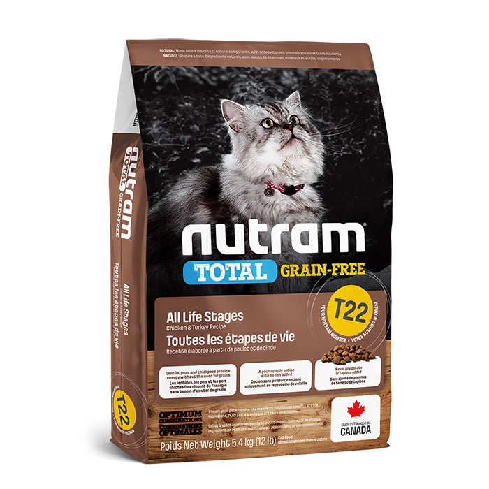 Nutram紐頓無薯無穀貓糧T22 - 雞肉火雞 - PetMo
