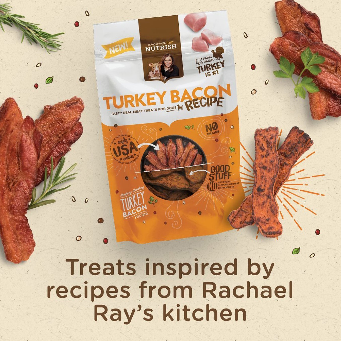 美國Rachael Ray無穀烤焗小食 - 火雞肉培根 - PetMo