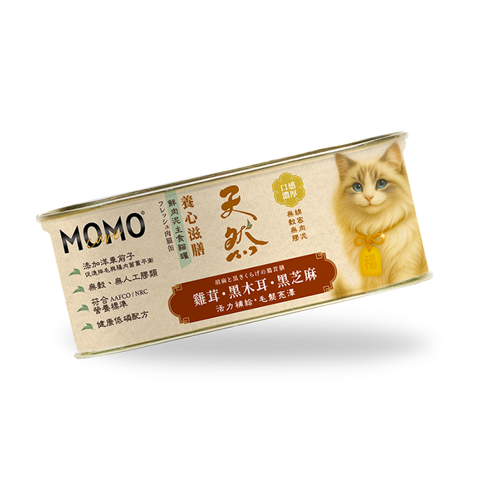 MOMOcare養心滋膳綿密肉泥主食罐- 雞茸+黑芝麻+黑木耳(活力補給&毛髮亮澤)