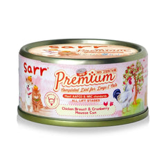 Sarr營養無膠無穀保健慕絲主食罐- 雞⾁+蔓越莓+北歐深海⿂油(泌尿及腎臟健康)