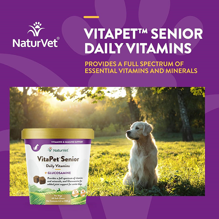 NaturVet 老犬高級維他命葡萄糖胺保健肉粒