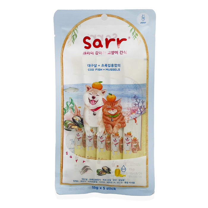 Sarr北歐天然魚油犬貓肉泥條- 鱈魚+青口+鯊魚軟骨素 (關節保護)