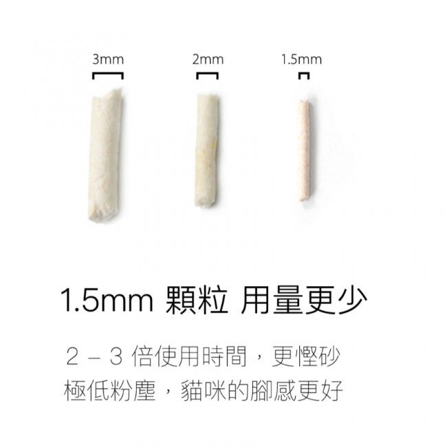 豆腐與貓 豆腐砂1.5mm極幼條 - 原味 - PetMo