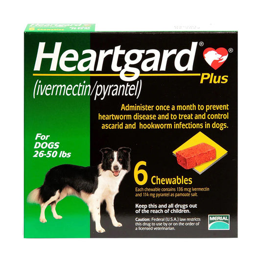 【香港行貨】Heartgard plus心絲蟲藥 - 中型犬(26~50lb)
