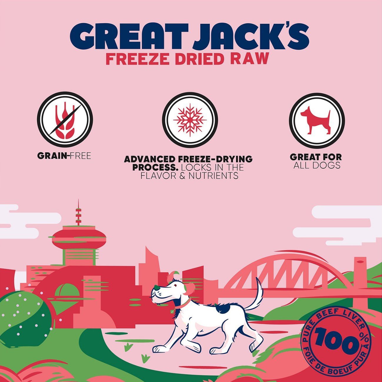 加拿大Great Jack’s 狗狗冷凍脫水小食 - 牛肝 - PetMo