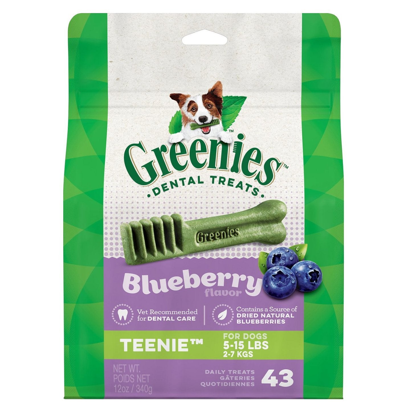 美國Greenies狗狗潔齒骨 - Teenie天然藍莓乾 - PetMo